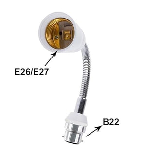 IFITech B22 to E26/E27 Flexible Gooseneck Extension Bulb Holder with Converter (Pack Of 1, Size:7.5Inch)