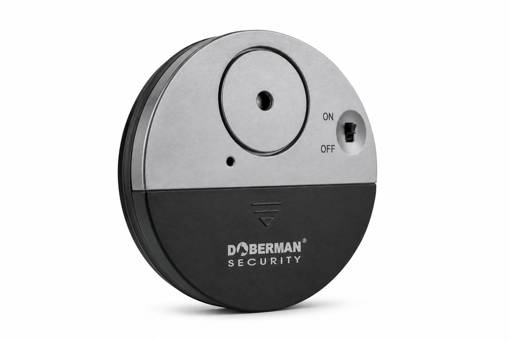 Doberman Ultrasonic Window Alarm | 100dB Vibration Sensor Security Alarm