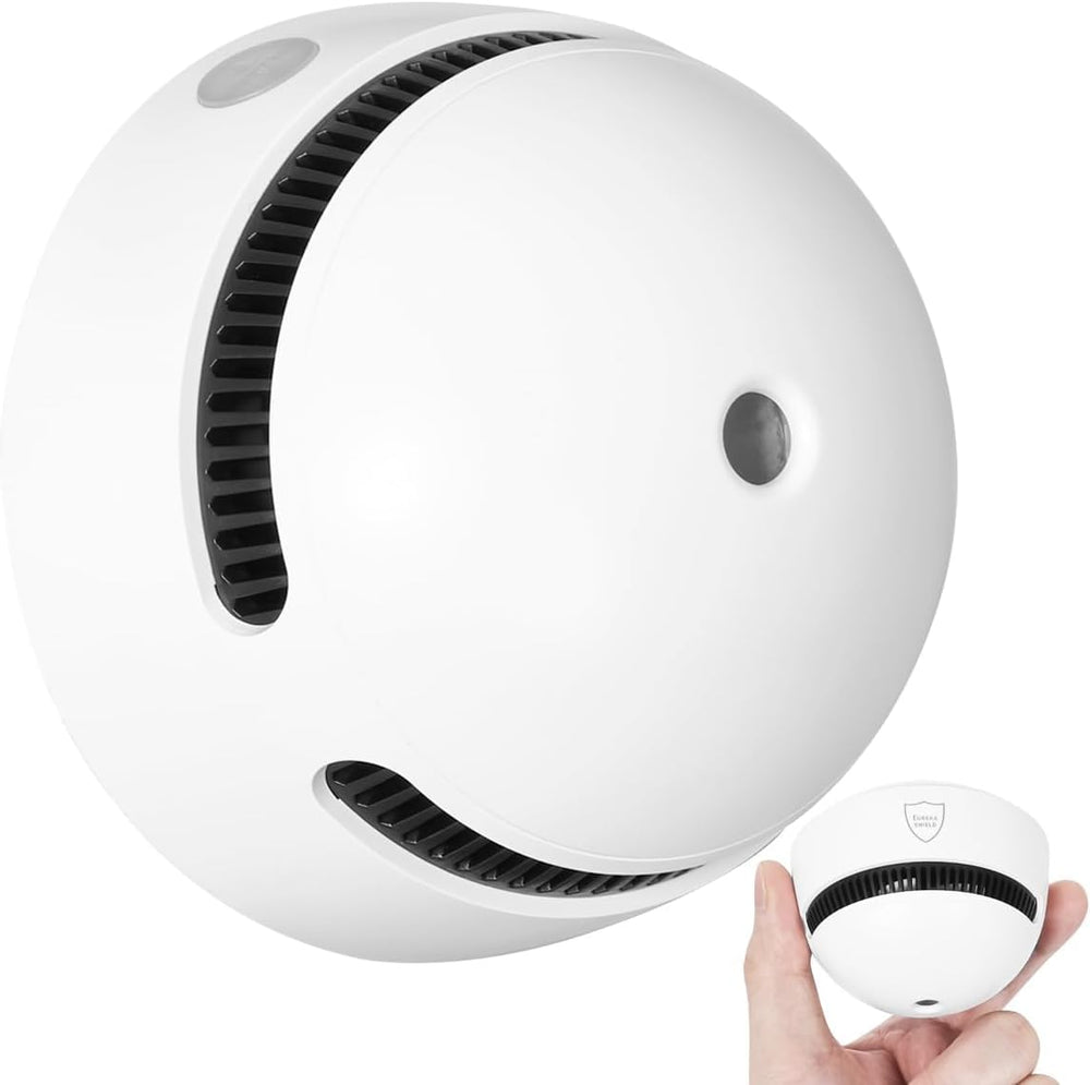 FITech 10-Year Battery Smoke Detector for Home | 85dB Fire Alarm, Military-Grade Photoelectric Sensor Reduces 70% False Alarms | CE/UL Globally Certified | Easy Install (Adhesive/Screws)
