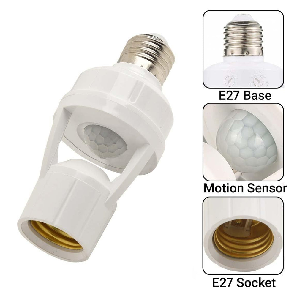 IFITech Motion Sensor Bulb Holder | Auto ON/OFF - Compatible with All E26/E27 Screw Base Bulbs