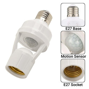 IFITech Motion Sensor Bulb Holder | Auto ON/OFF - Compatible with All E26/E27 Screw Base Bulbs