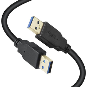 IFITech 50cm Super Speed USB 3.0 Type A Male to Male Cable for Hard Drive Enclosures, Laptop Cooling Pad, DVD Players, USB Charger Spy Camera - Black