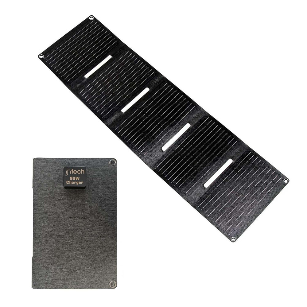 IFITech 60W Foldable Solar Panel Charger | ETFE Waterproof Portable Solar Panel for USB Charging Devices, Compatible with Smartphone, Power Bank, Digital Camera | Ideal for Camping, Outdoor, Travel