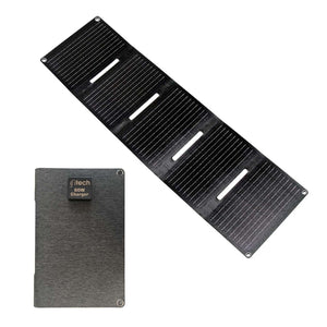 IFITech 60W Foldable Solar Panel Charger | ETFE Waterproof Portable Solar Panel for USB Charging Devices, Compatible with Smartphone, Power Bank, Digital Camera | Ideal for Camping, Outdoor, Travel
