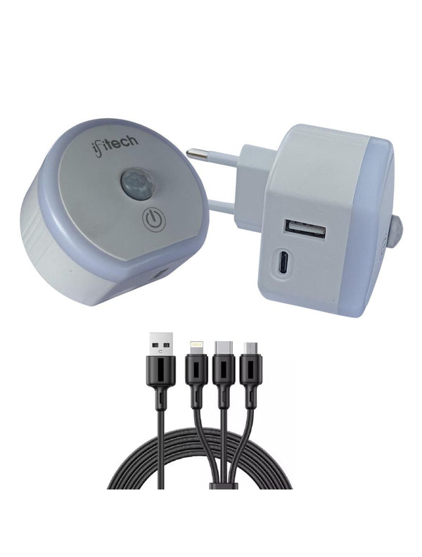 IFITech Motion Sensor Plug Lamp with USB Charging Cable