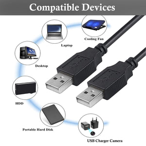 IFITech 50cm Super Speed USB 3.0 Type A Male to Male Cable for Hard Drive Enclosures, Laptop Cooling Pad, DVD Players, USB Charger Spy Camera - Black