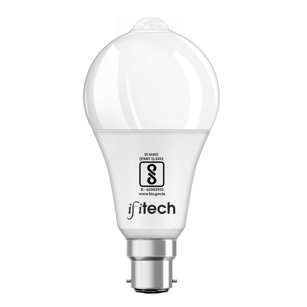 IFITech IFIMSL-9W PIR Motion Sensor LED Bulb | Flicker-Free, Energy Efficient, Auto ON/OFF for Home & Office – Cool White (Base B22, Pack of 1)