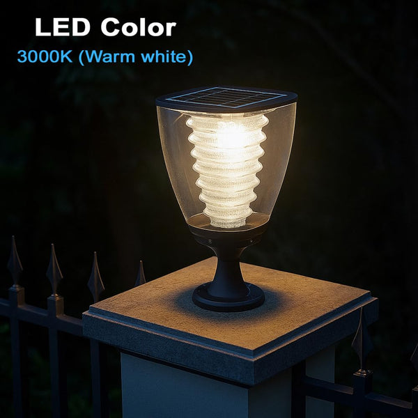 IFITech Solar Pillar Gate Light – Rechargeable Battery, Automatic Dusk-to-Dawn, Waterproof, Stylish Outdoor Garden & Gate Decor Light, Works Up to 2 Nights on a Single Charge (Pack of 2)