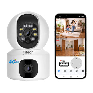 IFITech 4MP Full HD Smart 4G Dual Lens CCTV Camera – 4G LTE Connectivity | 360° Coverage | Two-Way Audio | Colorful Night Vision | Plug & Play (Easy Setup) | No Wi-Fi Required