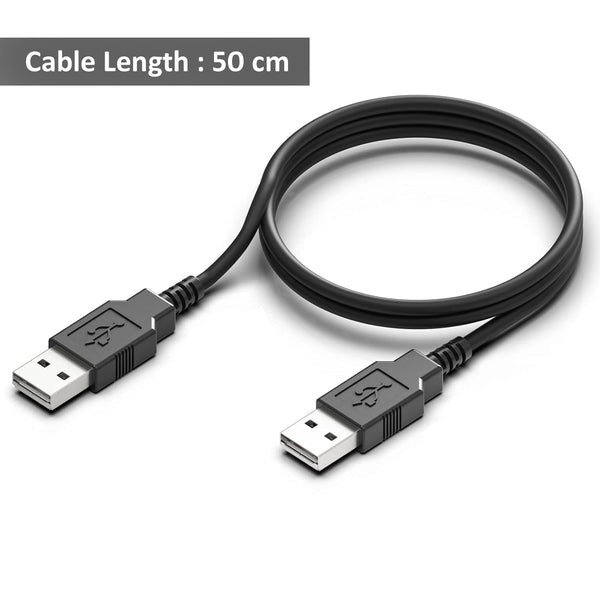 IFITech 50cm Super Speed USB 3.0 Type A Male to Male Cable for Hard Drive Enclosures, Laptop Cooling Pad, DVD Players, USB Charger Spy Camera - Black