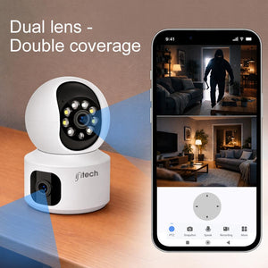 IFITech 360° 4MP Dual Lens CCTV Camera | 2MP Each Lens, Wi-Fi Indoor Home Security Camera | 2 Way Talk | Motion Detection Alert | Color Night Vision | Supports SD Card Up to 256GB (Not Included)