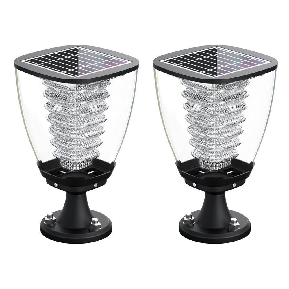 IFITech Solar Pillar Gate Light – Rechargeable Battery, Automatic Dusk-to-Dawn, Waterproof, Stylish Outdoor Garden & Gate Decor Light, Works Up to 2 Nights on a Single Charge (Pack of 2)