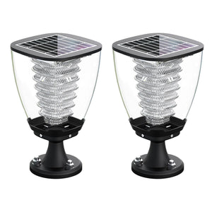 IFITech Solar Pillar Gate Light – Rechargeable Battery, Automatic Dusk-to-Dawn, Waterproof, Stylish Outdoor Garden & Gate Decor Light, Works Up to 2 Nights on a Single Charge (Pack of 2)