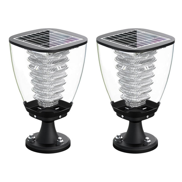IFITech Solar Pillar Gate Light – Rechargeable Battery, Automatic Dusk-to-Dawn, Waterproof, Stylish Outdoor Garden & Gate Decor Light, Works Up to 2 Nights on a Single Charge (Pack of 2)