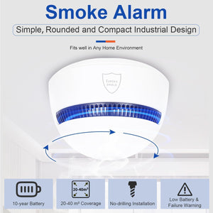 IFITech Smoke Detector for Home & Office, 85dB Fire Alarm with Photoelectric Sensor, Up to 70% Fewer False Alarms | Battery Operated