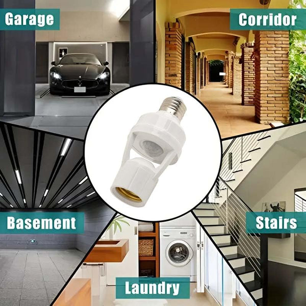 IFITech Motion Sensor Bulb Holder | Auto ON/OFF - Compatible with All E26/E27 Screw Base Bulbs