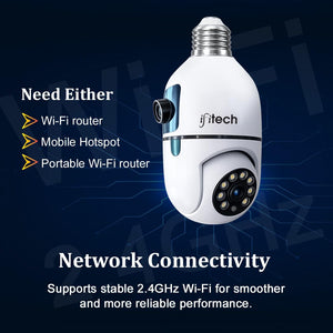 IFITech 4MP Dual Lens WiFi Bulb Camera | Indoor Security and Color Night Vision