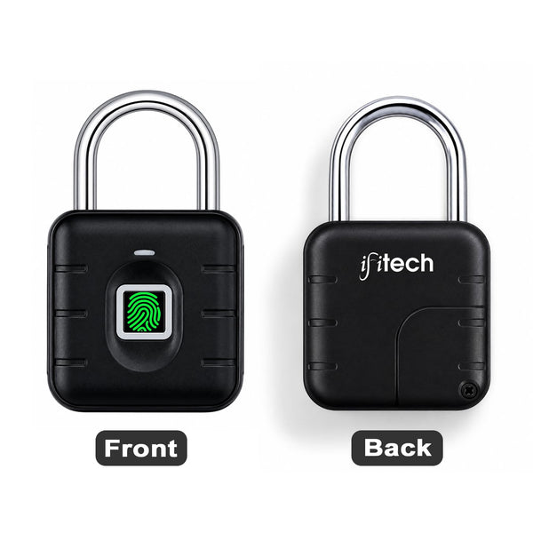 IFITech Smart Fingerprint Padlock | Biometric Padlock | Keyless Lock | Stores Up to 20 Fingerprints | Fingerprint Lock for Gym Locker, Cabinet, Drawer, Luggage & Personal Spaces
