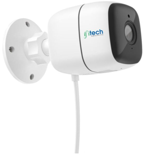 IFITech WiFi Outdoor 1080P Security Camera | 80ft Night Vision| 2-Way Audio | 140° Field of view | Alarm Notification | APP Control- White