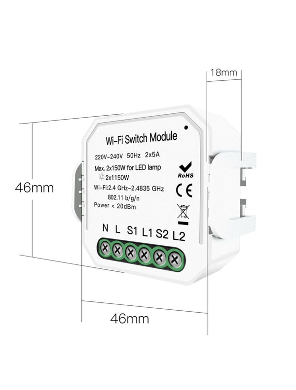 IFITech WiFi Timer Controller 2 Gang Switch | App Control