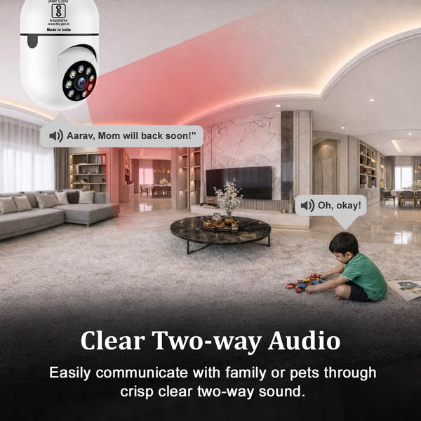 IFITech FTY HD Smart Wi-Fi CCTV Home Security Camera | Indoor 360° Smart CCTV Camera | Bulb Camera | 256GB SD Card Support (Not Included)