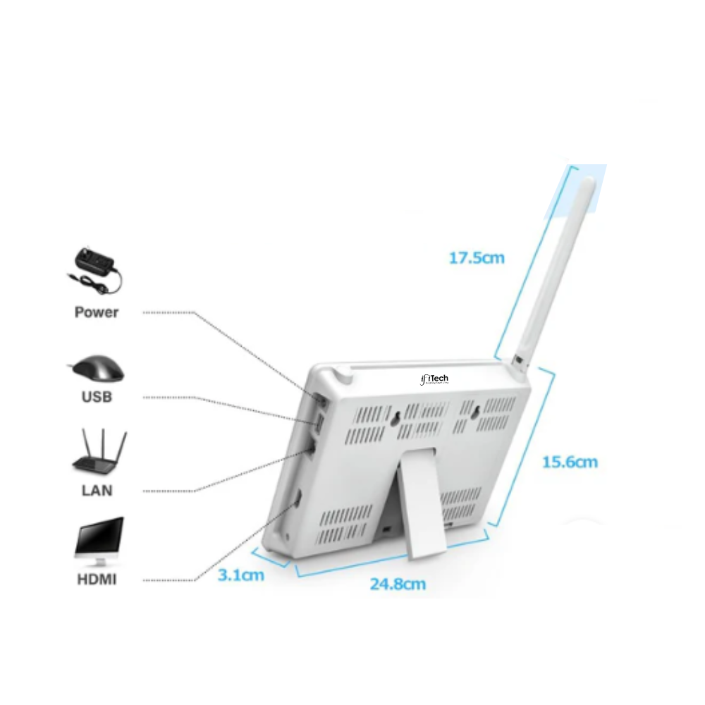 Set of security cameras with a monitor and smartphone displaying home monitoring app on a white background