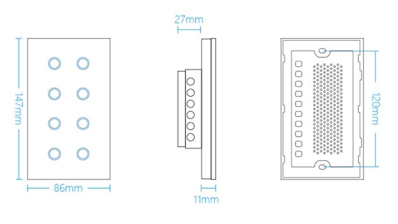 IFITech Smart Live - 8 Gang Wall Switch - Black