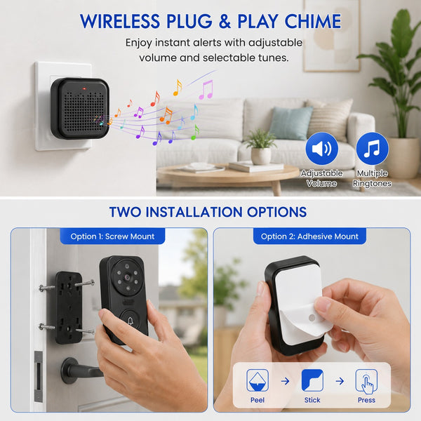 IFITech Smart Video Doorbell with 2-Way Audio, Wi-Fi Connectivity, Motion Detection & Wireless Chime
