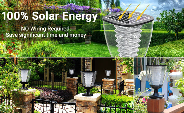 IFITech Outdoor Solar Gate Lights | Modern Outdoor Post Lights
