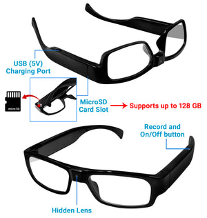 Eye4Spy Hidden Camera Glasses – 1080P HD Wearable Mini Spy Eyewear