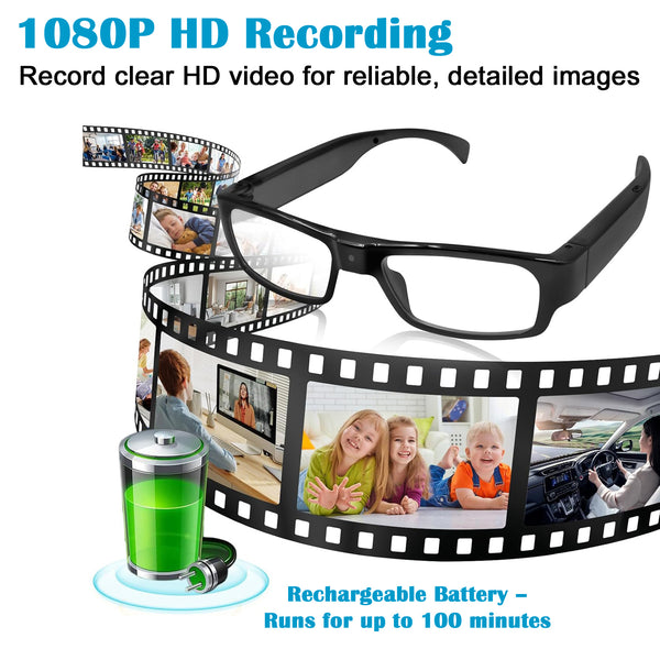 Eye4Spy Hidden Camera Glasses – 1080P HD Wearable Mini Spy Eyewear