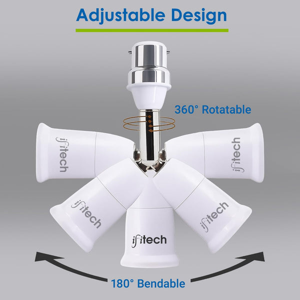 IFITech 4MP Ultra HD Wi-Fi Pan/Tilt Bulb Camera with Adjustable Holder - V380 App