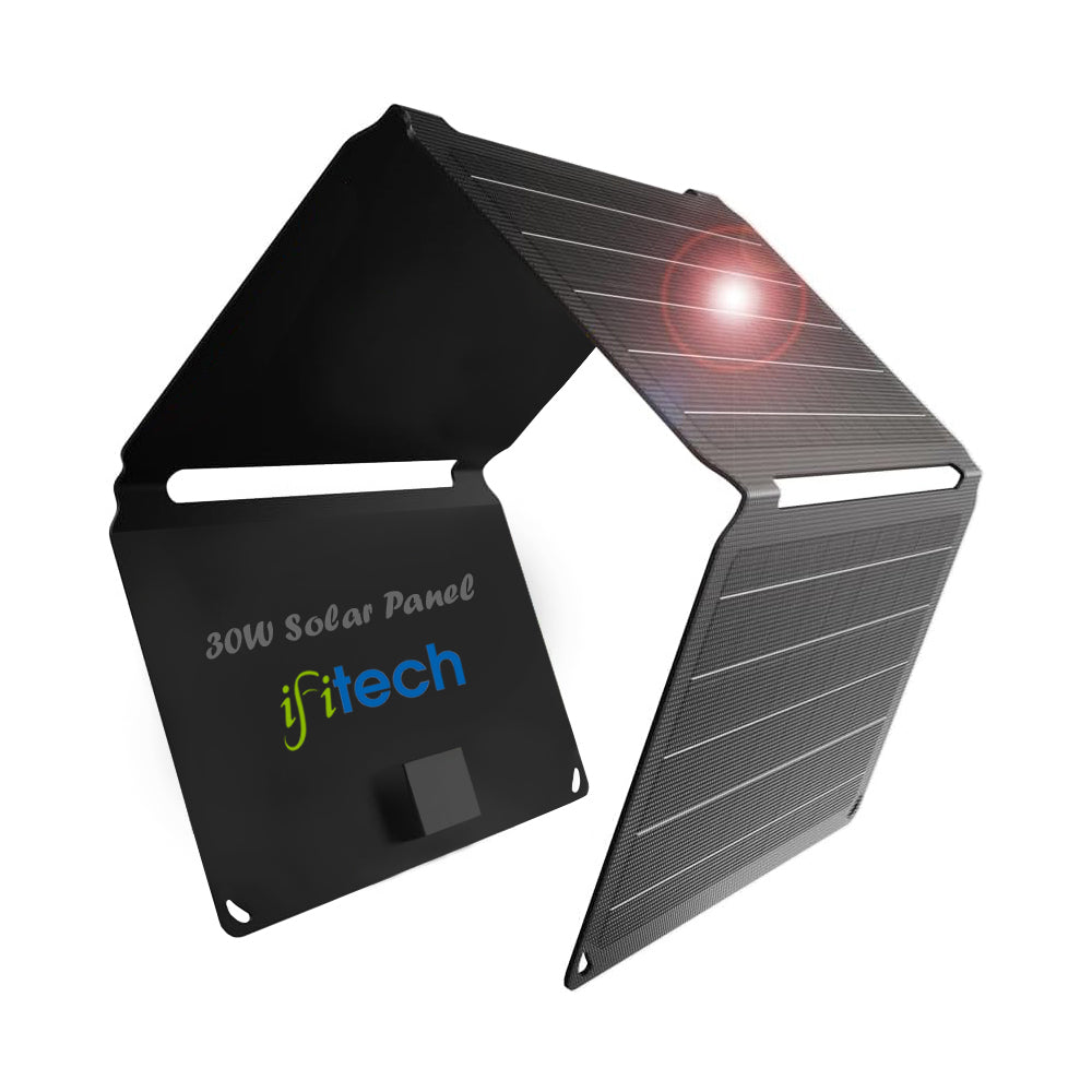 IFITech 30W Portable Solar Panel Charger | Waterproof Foldable Outdoor Power Solution
