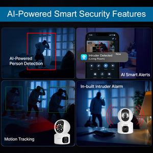 IFITech 4MP Dual Lens Wi-Fi CCTV Camera | Color Night Vision & 360° View