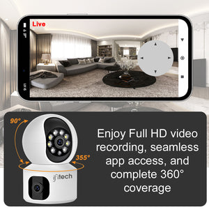 IFITech 4MP Dual Lens Wi-Fi CCTV Camera | Color Night Vision & 360° View