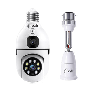 IFITech 4MP Ultra HD Wi-Fi Pan/Tilt Bulb Camera with Adjustable Holder - V380 App
