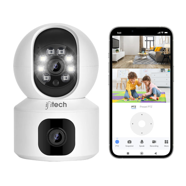 IFITech 4MP HD Smart 4G Dual-Lens CCTV Camera – 4G LTE Connectivity | 360° Coverage | Two-Way Audio | Colorful Night Vision | True Plug & Play, Easy Setup | IFI-4G1N