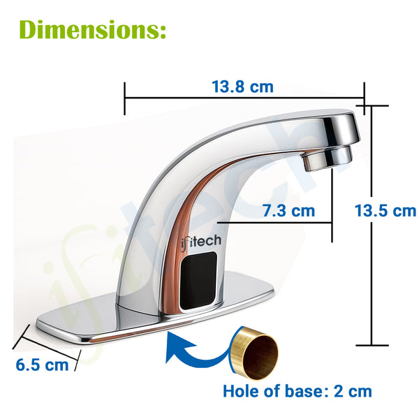 IFITech Automatic Sensor Water Tap, Hands Free Touchless Faucet, Touchless Basin Faucet with Dual Power (Electric & Battery), Stainless Steel Chrome Finish, Water Saving Smart Tap