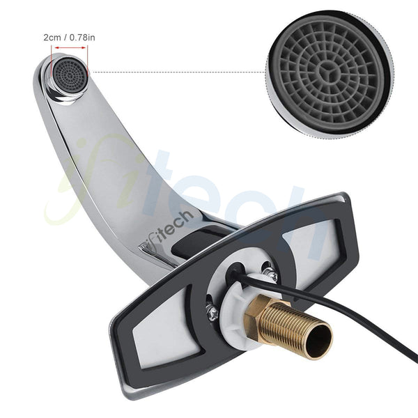 IFITech Automatic Sensor Water Tap, Hands Free Touchless Faucet, Touchless Basin Faucet with Dual Power (Electric & Battery), Stainless Steel Chrome Finish, Water Saving Smart Tap