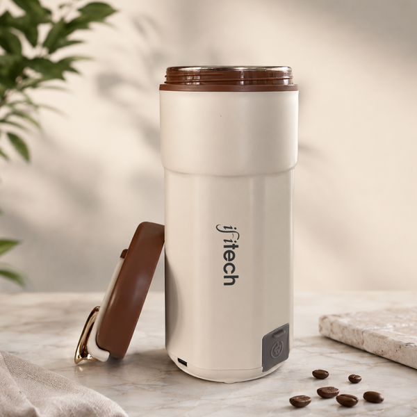 IFITech 500ml USB Bottle Warmer | Operates with USB Type-C or 220V AC Power, Travel Friendly Electric Kettle | Water Boiler Heater with LCD Display, 45°C–55°C Temperature Control | 304 Stainless Steel