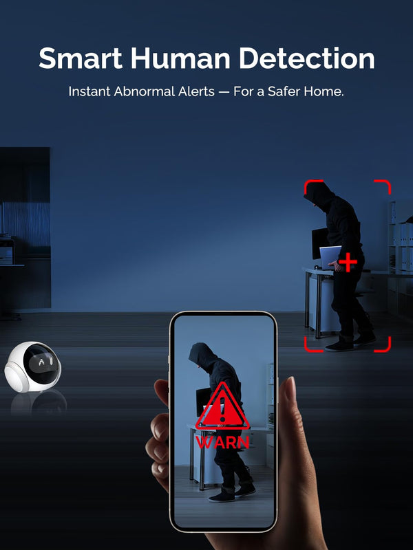 IFITech Smart 1080P AI Robot Camera | 2.4GHz & 5GHz Wi-Fi Compatible | Smart Life/Tuya App Control