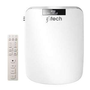 IFITech Smart Electric Bidet Toilet Seat with Remote Control, Heated Toilet Seat, Adjustable Warm Water, Air Dryer, Rear Feminine and Oscillating Washing, Night Light, Soft Close Lid, LED Display