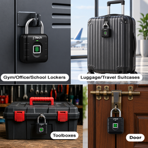 IFITech Smart Fingerprint Padlock | Biometric Padlock | Keyless Lock | Stores Up to 20 Fingerprints | Fingerprint Lock for Gym Locker, Cabinet, Drawer, Luggage & Personal Spaces