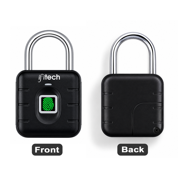 IFITech Smart Fingerprint Padlock | Biometric Padlock | Keyless Lock | Stores Up to 20 Fingerprints | Fingerprint Lock for Gym Locker, Cabinet, Drawer, Luggage & Personal Spaces