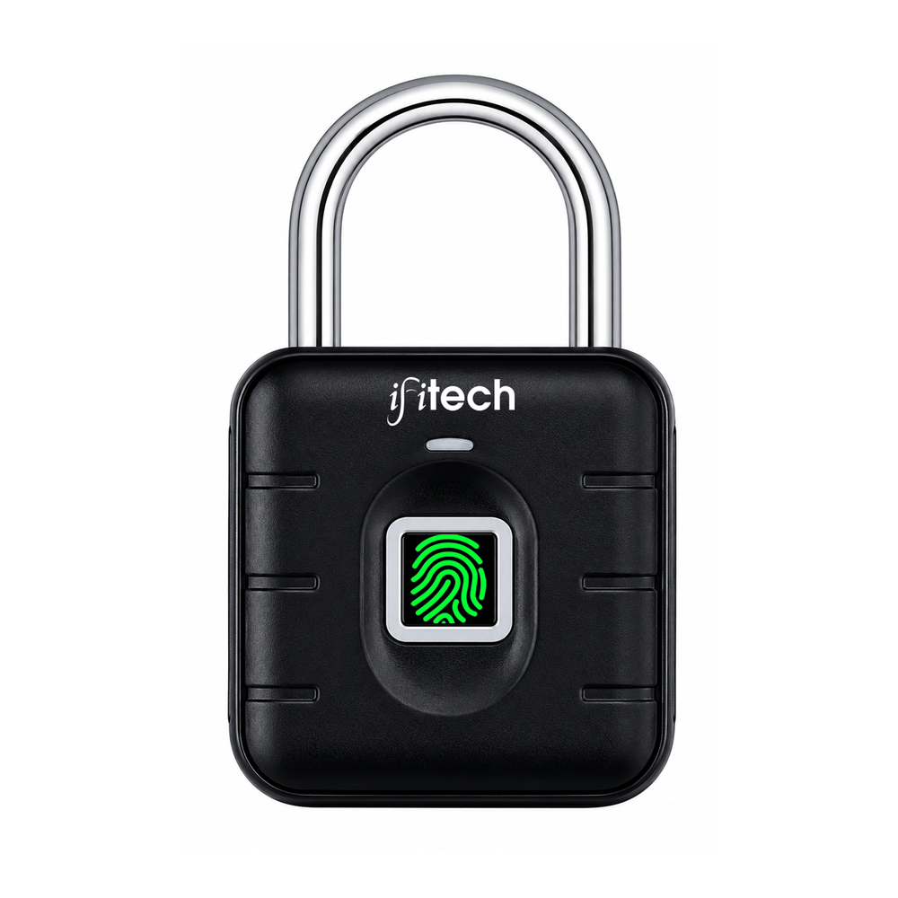 IFITech Smart Fingerprint Padlock | Biometric Padlock | Keyless Lock | Stores Up to 20 Fingerprints | Fingerprint Lock for Gym Locker, Cabinet, Drawer, Luggage & Personal Spaces