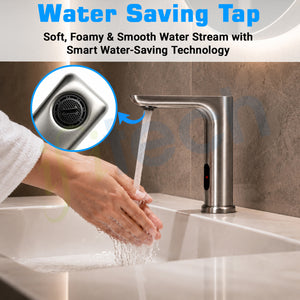 IFITech Touchless Kitchen Faucet | Dual Power (Electric & Battery) | Gun Metal Finish | Water Saving Tap for Home & Office
