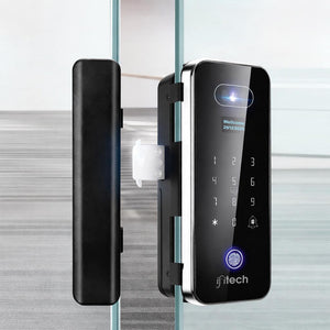 IFITech WiFi Smart Glass Door Lock with Fingerprint & 3D Face Recognition | 8 Ways to Unlock – Face ID, Fingerprint, PIN, Virtual Password, RFID Card, Remote Control, Mechanical Key and Mobile App