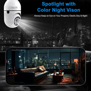 IFITech 2MP and 3MP HD Smart Wi-Fi CCTV Home Security Camera | Bulb Camera Perfect for Home, Office Monitoring (Combo Pack)