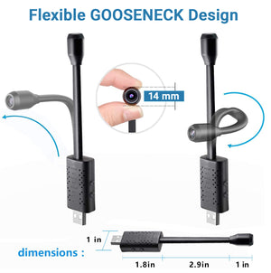 Eye4Spy Hidden Camera USB Interface – 1080P WiFi Mini Flexible Neck Camera