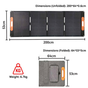 IFITech Portable 200W Solar Panel, Foldable Solar Charger – Lightweight, Durable, and Compatible with Most 40V Portable Solar Generators and Power Stations for RV, Camping, and Home Use